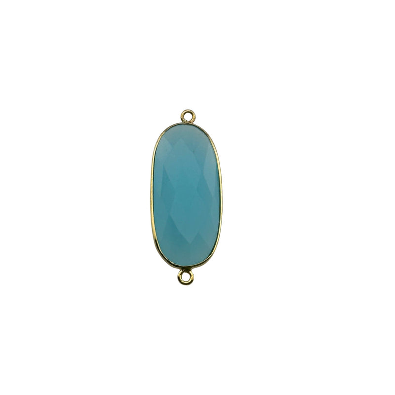 Boho Chic Chalcedony Blue Bezel Pendant - Handcrafted Gemstone Necklace in 925 Sterling Silver with Stunning Finishes