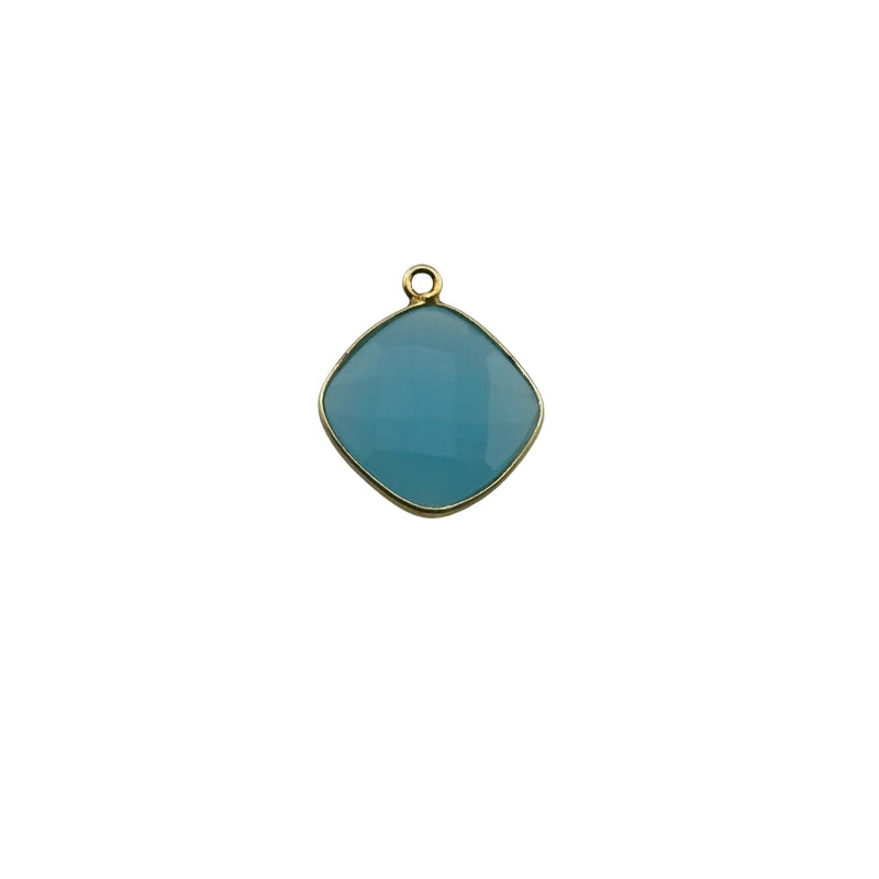 Boho Chic Chalcedony Blue Bezel Pendant - Handcrafted Gemstone Necklace in 925 Sterling Silver with Stunning Finishes