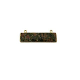 Unakite Jasper Rectangle/Bar Pendant - Boho Chic Gemstone Necklace with 24kt Gold Elegance