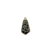 Dalmatian Jasper Tie Pendant - Boho Chic Gemstone Necklace with 24kt Gold Elegance
