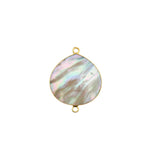 Mother Of Pearl Shell Stone Necklace for Jewelry Making - 12mm 15mm 18mm 25mm 30mm Heart Bezel Charms Pendants 24K Gold Electroplated DIY