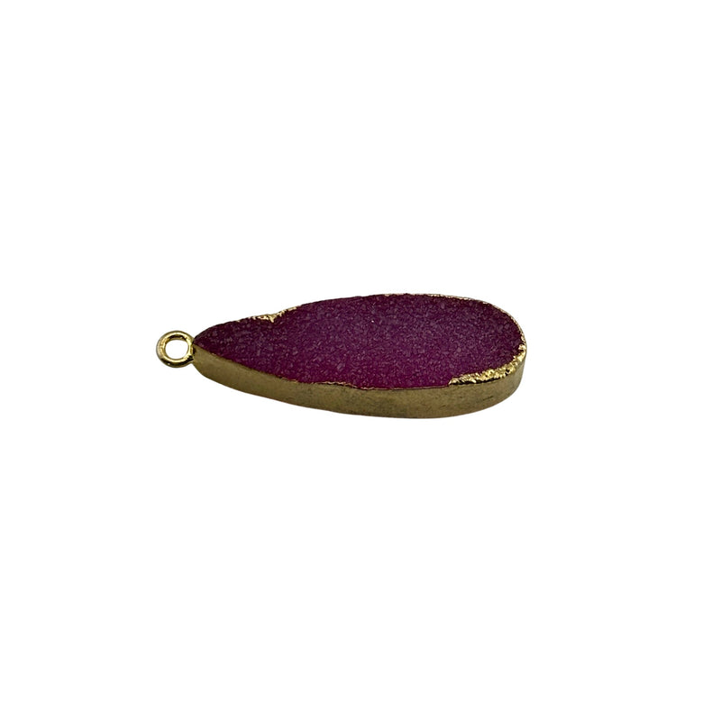 24k Gold electroplated - Kissed Purple Druzy - Handmade Pendant Necklace - Gothy Elegance & Jewelry Gift