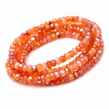 Carnelian AB Coated Faceted Rondelle Gemstone Beads 3-3.5mm natural semi-precious bead strand for jewelry making