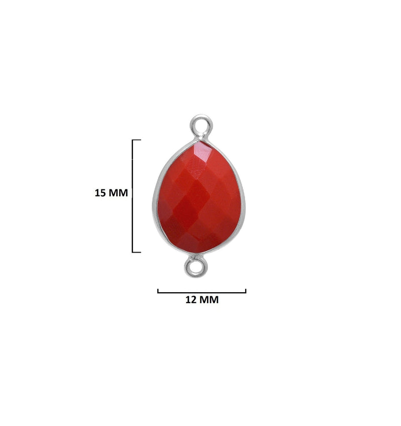 Boho Chic Coral Bezel Pendant - Handcrafted Gemstone Necklace in 925 Sterling Silver with Stunning Finishes