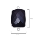 Black Onyx Sterling Silver Bezel Pendant – Rectangular Gemstone