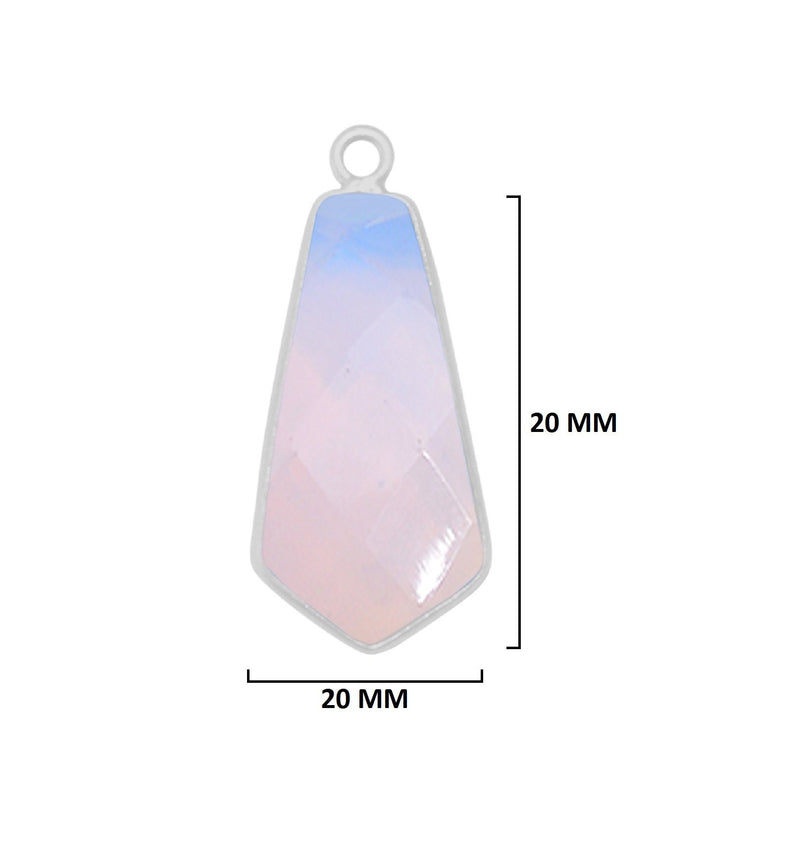 Boho Chic Opalite Bezel Pendant - Handcrafted Gemstone Necklace in 925 Sterling Silver with Stunning Finishes