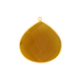 Boho Chic Beer Quartz Bezel Pendant - Handcrafted Gemstone Necklace with 24kt Gold Plating
