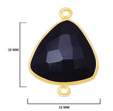 Boho Chic Black Onyx Bezel Pendant - Handcrafted Gemstone Necklace with 24kt Gold Plating