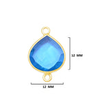 Boho Chic Blue Topaz Bezel Pendant - Handcrafted Gemstone Necklace with 24kt Gold Plating