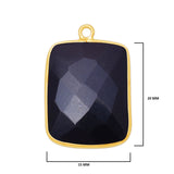 Boho Chic Black Onyx Bezel Pendant - Handcrafted Gemstone Necklace with 24kt Gold Plating