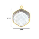 Boho Chic Clear Quartz Bezel Pendant - Handcrafted Gemstone Necklace with 24kt Gold Plating