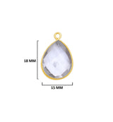 Boho Chic Clear Quartz Bezel Pendant - Handcrafted Gemstone Necklace with 24kt Gold Plating