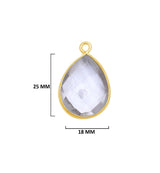 Boho Chic Clear Quartz Bezel Pendant - Handcrafted Gemstone Necklace with 24kt Gold Plating