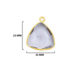 Boho Chic Clear Quartz Bezel Pendant - Handcrafted Gemstone Necklace with 24kt Gold Plating