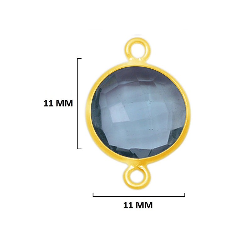 Boho Chic London Blue Topaz Bezel Pendant - Handcrafted Gemstone Necklace with 24kt Gold Plating