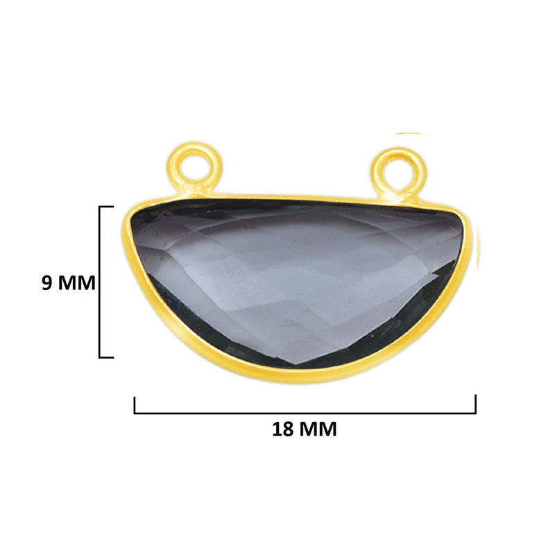Boho Chic London Blue Topaz Bezel Pendant - Handcrafted Gemstone Necklace with 24kt Gold Plating