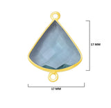 Boho Chic London Blue Topaz Bezel Pendant - Handcrafted Gemstone Necklace with 24kt Gold Plating