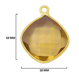 Boho Chic Lemon Quartz Bezel Pendant - Handcrafted Gemstone Necklace with 24kt Gold Plating