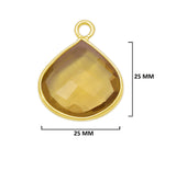 Boho Chic Lemon Quartz Bezel Pendant - Handcrafted Gemstone Necklace with 24kt Gold Plating