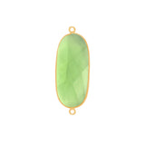 Boho Chic Green Amethyst Bezel Pendant - Handcrafted Gemstone Necklace with 24kt Gold Plating