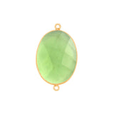 Boho Chic Green Amethyst Bezel Pendant - Handcrafted Gemstone Necklace with 24kt Gold Plating