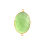 Boho Chic Green Amethyst Bezel Pendant - Handcrafted Gemstone Necklace with 24kt Gold Plating