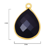 Boho Chic Black Onyx Bezel Pendant - Handcrafted Gemstone Necklace with 24kt Gold Plating