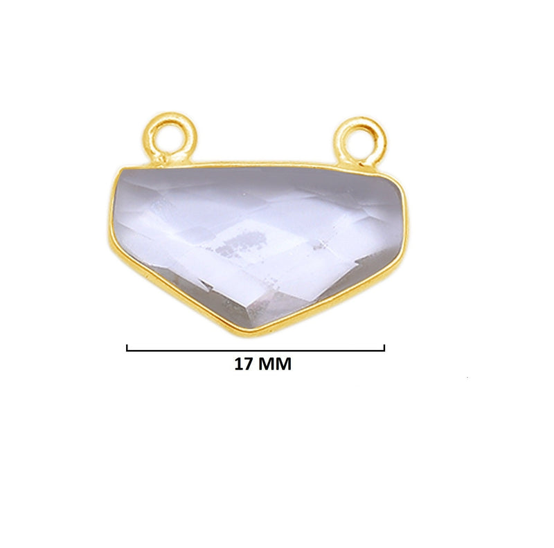 Boho Chic Clear Quartz Bezel Pendant - Handcrafted Gemstone Necklace with 24kt Gold Plating