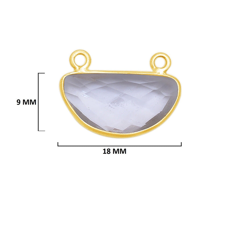 Boho Chic Clear Quartz Bezel Pendant - Handcrafted Gemstone Necklace with 24kt Gold Plating