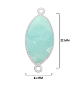Amazonite Marquise/Evil Eye Pendant - Boho Chic Gemstone Necklace with 925 Sterling Silver Elegance