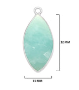 Amazonite Marquise/Evil Eye Pendant - Boho Chic Gemstone Necklace with 925 Sterling Silver Elegance