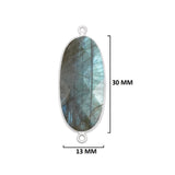Labradorite Oval Pendant - Boho Chic Gemstone Necklace with 925 Sterling Silver Elegance