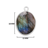 Labradorite Oval Pendant - Boho Chic Gemstone Necklace with 925 Sterling Silver Elegance