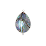 Sterling Silver Abalone Pear Teardrop Pendant Connector