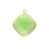 Boho Chic Green Amethyst Bezel Pendant - Handcrafted Gemstone Necklace with 24kt Gold Plating