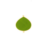 Boho Chic Peridot Bezel Pendant - Handcrafted Gemstone Necklace with 24kt Gold Plating