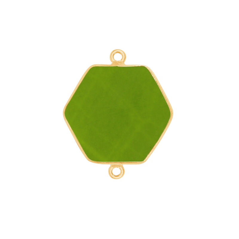 Boho Chic Peridot Bezel Pendant - Handcrafted Gemstone Necklace with 24kt Gold Plating