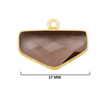 Smoky Quartz Chevron/Half Hexagon Pendant - Boho Chic Gemstone Necklace with 24kt Gold Elegance
