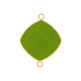Boho Chic Peridot Bezel Pendant - Handcrafted Gemstone Necklace with 24kt Gold Plating