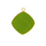 Boho Chic Peridot Bezel Pendant - Handcrafted Gemstone Necklace with 24kt Gold Plating