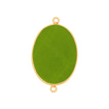 Boho Chic Peridot Bezel Pendant - Handcrafted Gemstone Necklace with 24kt Gold Plating