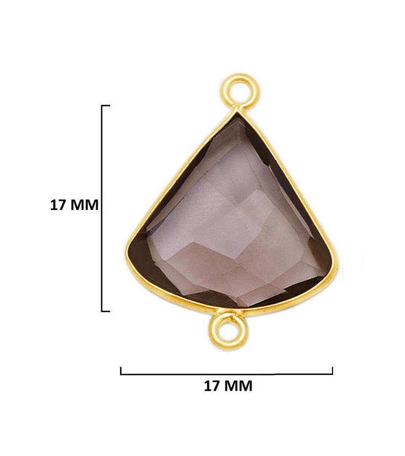 Smoky Quartz Bell/Quarter Circle Pendant - Boho Chic Gemstone Necklace with 24kt Gold Elegance