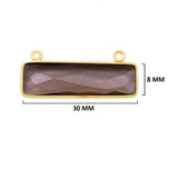 Smoky Quartz Rectangle/Bar Pendant - Boho Chic Gemstone Necklace with 24kt Gold Elegance
