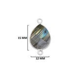 Labradorite Pear/Flat Teardrop Pendant - Boho Chic Gemstone Necklace with 925 Sterling Silver Elegance