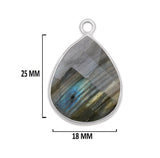 Labradorite Pear/Flat Teardrop Pendant - Boho Chic Gemstone Necklace with 925 Sterling Silver Elegance