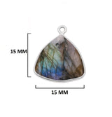 Labradorite Triangle Pendant - Boho Chic Gemstone Necklace with 925 Sterling Silver Elegance