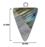 Labradorite Triangle Pendant - Boho Chic Gemstone Necklace with 925 Sterling Silver Elegance