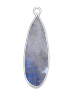 Rainbow Moonstone Sterling Silver Pendant - Pear Teardrop Gemstone