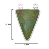 Green Turquoise Triangle Pendant - Boho Chic Gemstone Necklace with 925 Sterling Silver Elegance