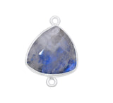 Rainbow Moonstone Triangle Pendant - Boho Chic Gemstone Necklace with 925 Sterling Silver Elegance